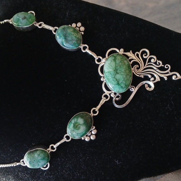 New Solar Quartz Agate 925 Silver Necklace. - Picture 1 of 12